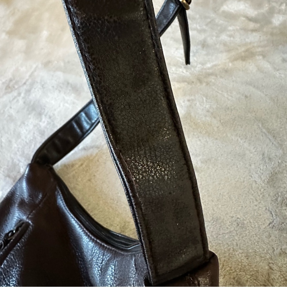 Vintage Brown Genuine Leather Shoulder Bag - Picture 14 of 16